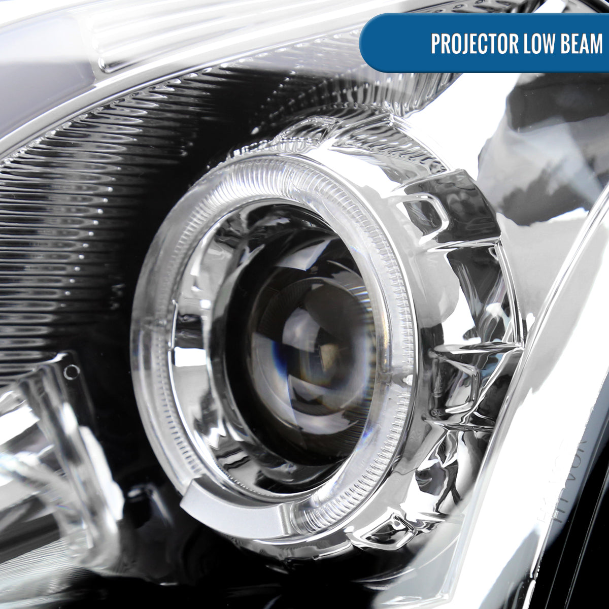 Ronnin - Fits 2003-2007 Cadillac CTS Upgraded Replacement LED Tube Switchback Sequential Turn Signal Halogen Projector Headlights Assembly Pair | Chrome