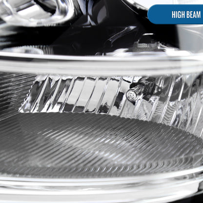 Ronnin - Fits 2003-2007 Cadillac CTS Upgraded Replacement LED Tube Switchback Sequential Turn Signal Halogen Projector Headlights Assembly Pair | Chrome