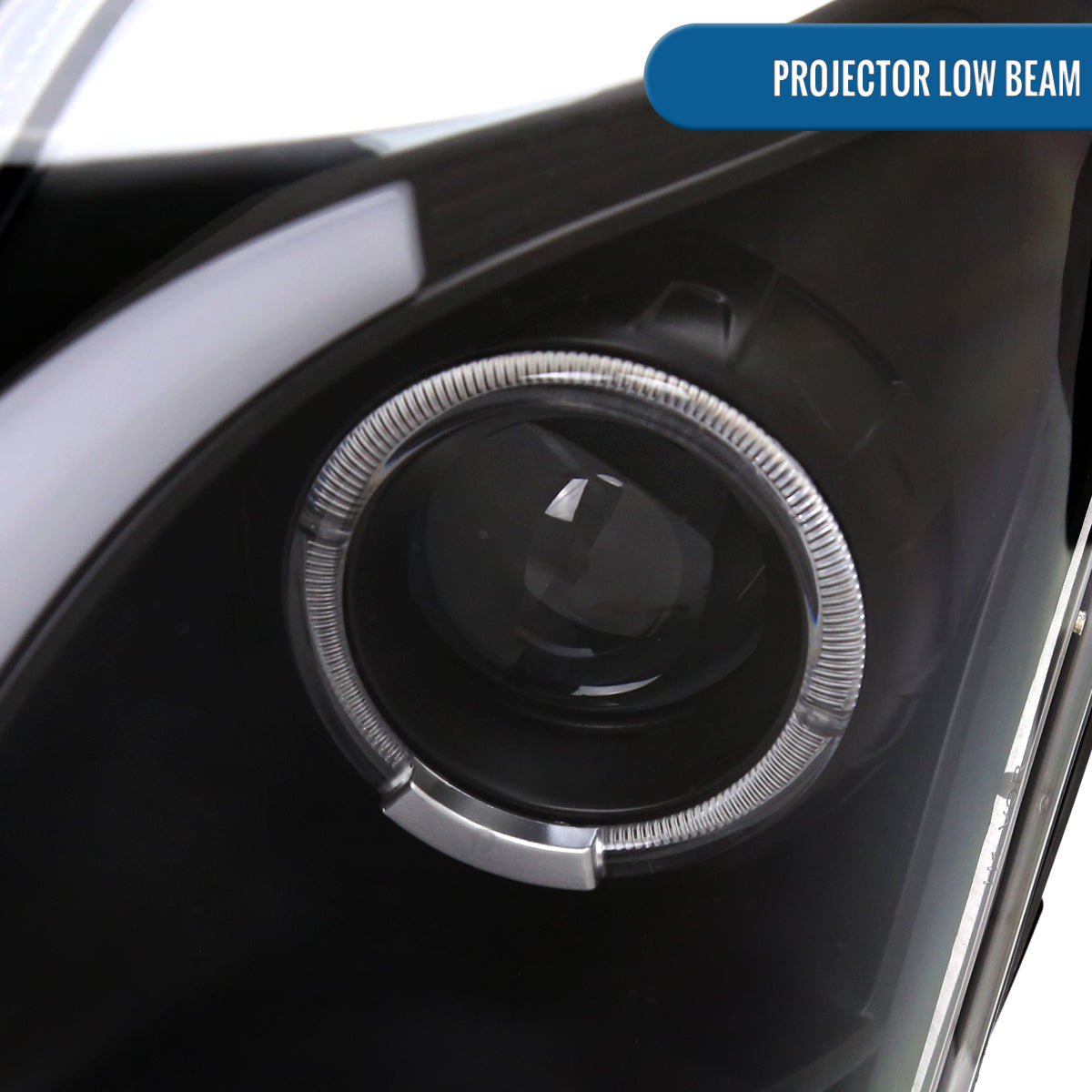 Ronnin - Fits 2003-2007 Cadillac CTS Upgraded Replacement LED Tube Switchback Sequential Turn Signal Halogen Projector Headlights Assembly Pair | Black