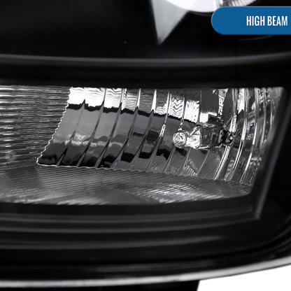 Ronnin - Fits 2003-2007 Cadillac CTS Upgraded Replacement LED Tube Switchback Sequential Turn Signal Halogen Projector Headlights Assembly Pair | Black