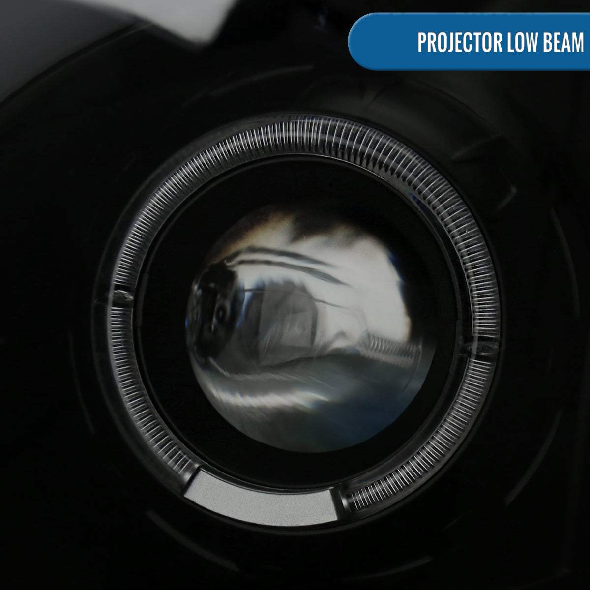 Ronnin - Fits 2003-2007 Cadillac CTS Upgraded Replacement LED Tube Switchback Sequential Turn Signal Halogen Projector Headlights Assembly Pair | Black Smoke