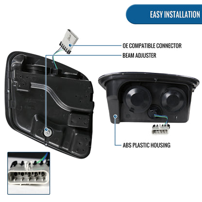 1997-2004 Chevy Corvette C5 Dual Projector Headlights Pair | Black
