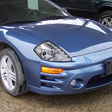 Ronnin - Fits 2000-2005 Mitsubishi Eclipse Upgraded LED Strip Dual Halo Rims Running Lights Projector Headlights Assembly Pair | Chrome