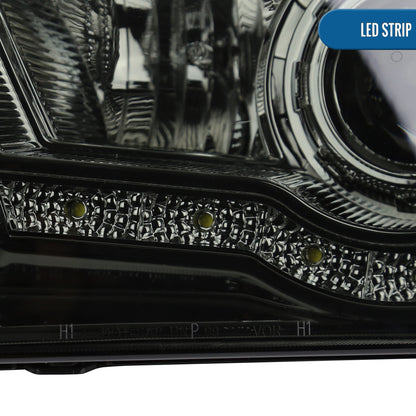 1999-2004 Ford F250 F350 F450 F550 Super Duty 2000-2004 Ford Excursion LED Projector Halogen Headlights Assembly Pair | Smoke