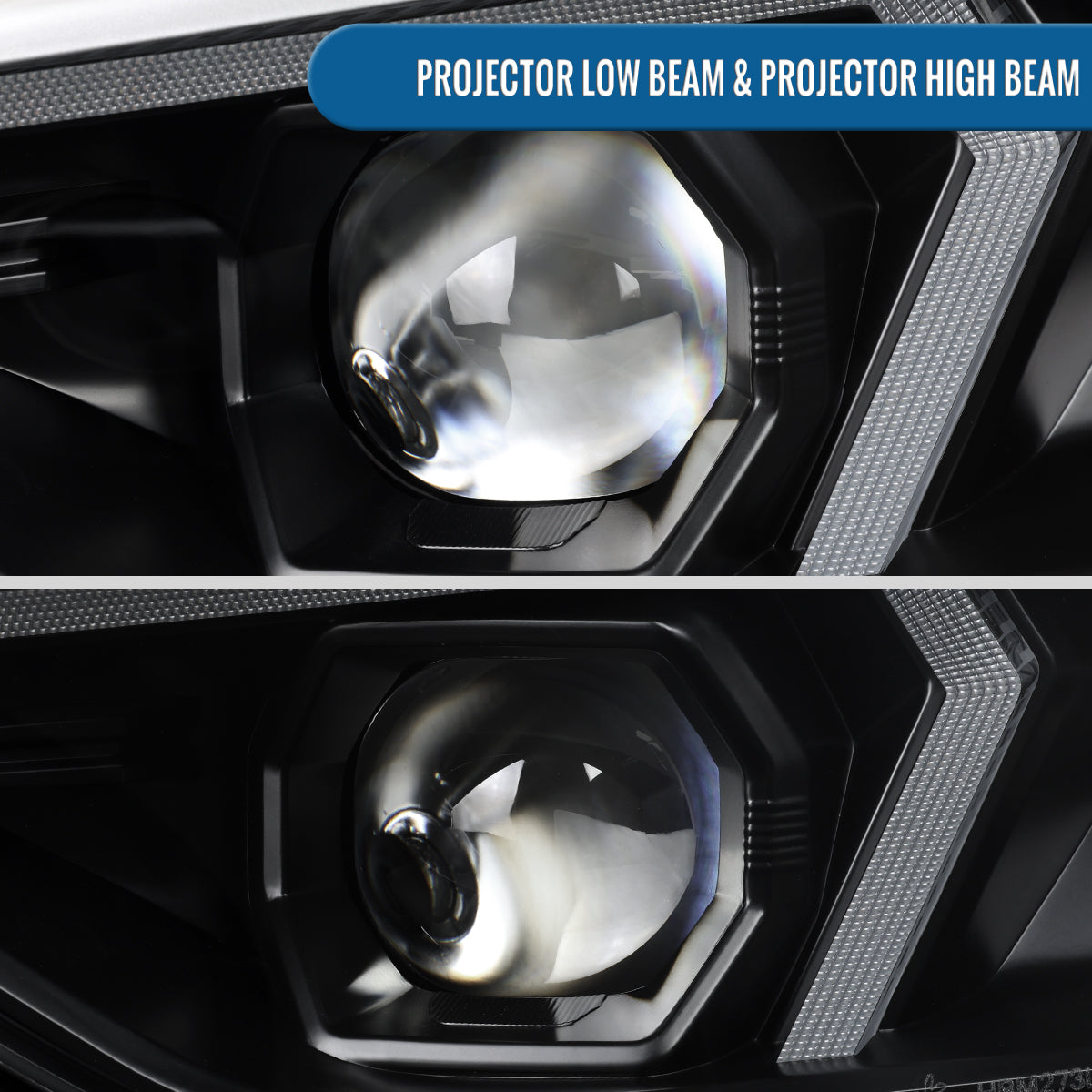 2012-2015 BMW F30 3 Series Sedan 328i 335i 320i DRL LED Tube Dual Projector Halogen Headlights Switchback Sequential Signal + Animated Startup Pair | Silver Eyelid Black