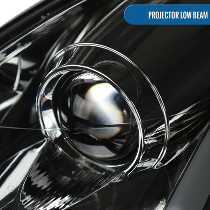 Ronnin - Fits 2003-2007 Infiniti G35 Coupe Upgraded Replacement LED Switchback Sequential Turn Signals Xenon HID Projector Headlights Assembly Pair | Smoke