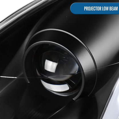 Ronnin - Fits 2003-2007 Infiniti G35 Coupe Upgraded Replacement LED Switchback Sequential Turn Signals Xenon HID Projector Headlights Assembly Pair | Black