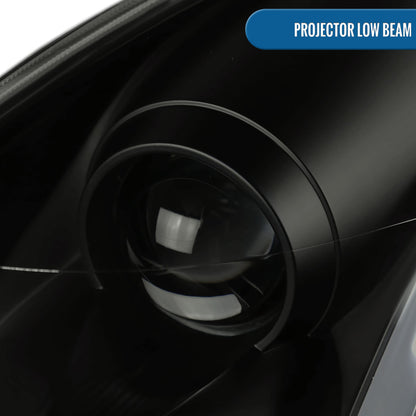 Ronnin - Fits 2003-2007 Infiniti G35 Coupe LED Switchback Sequential Turn Signals Xenon HID Projector Headlights Assembly Pair | Black Smoke