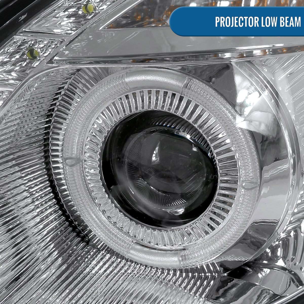 Ronnin - Fits 1998-2005 Lexus GS300 GS400 GS430 Upgraded Replacement Halogen Projector Headlights LED Dual Halo Rims Running Lights Assembly Pair | Chrome