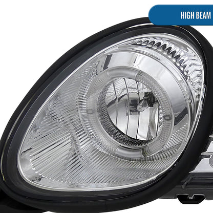 Ronnin - Fits 1998-2005 Lexus GS300 GS400 GS430 Upgraded Replacement Halogen Projector Headlights LED Dual Halo Rims Running Lights Assembly Pair | Chrome