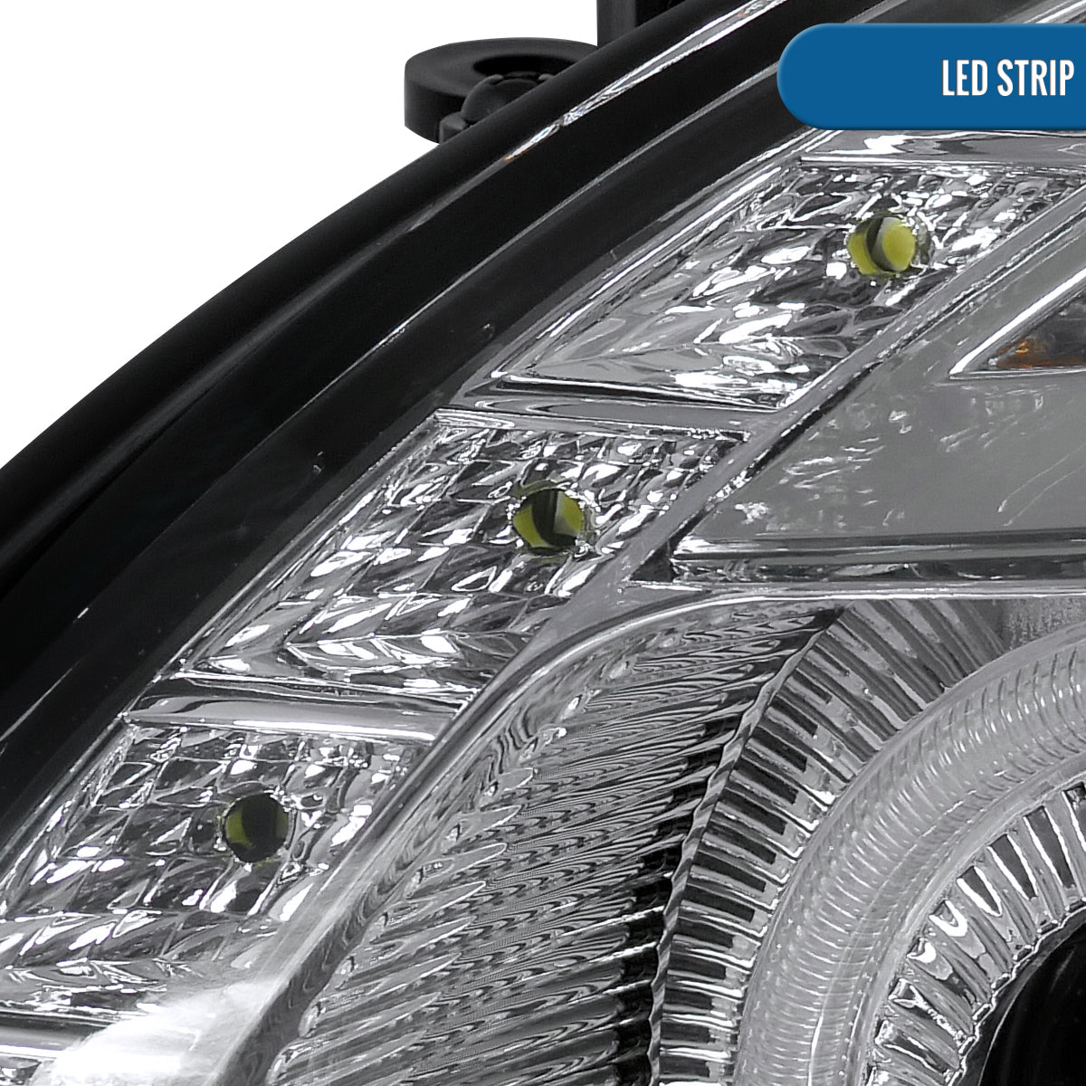 Ronnin - Fits 1998-2005 Lexus GS300 GS400 GS430 Upgraded Replacement Halogen Projector Headlights LED Dual Halo Rims Running Lights Assembly Pair | Chrome