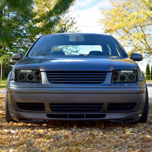 Ronnin - Fits 1999-2005 VW Jetta Bora Mk4 Upgraded Replacement Projector Headlights + Fog Lamps LED Dual Halo Rims Running Lights Assembly Pair | Smoke