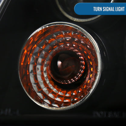 Ronnin - Fits 1999-2005 VW Jetta Bora Mk4 Upgraded Replacement Projector Headlights + Fog Lamps LED Dual Halo Rims Running Lights Assembly Pair | Black