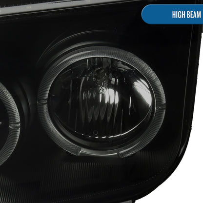 Ronnin - Fits 1999-2005 VW Jetta Bora Mk4 Upgraded Replacement Projector Headlights + Fog Lamps LED Dual Halo Rims Running Lights Assembly Pair | Black Smoke