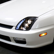 Ronnin - Fits 1997-2001 Honda Prelude Upgraded Replacement Projector Headlights LED Running Lights Assembly Pair | Black