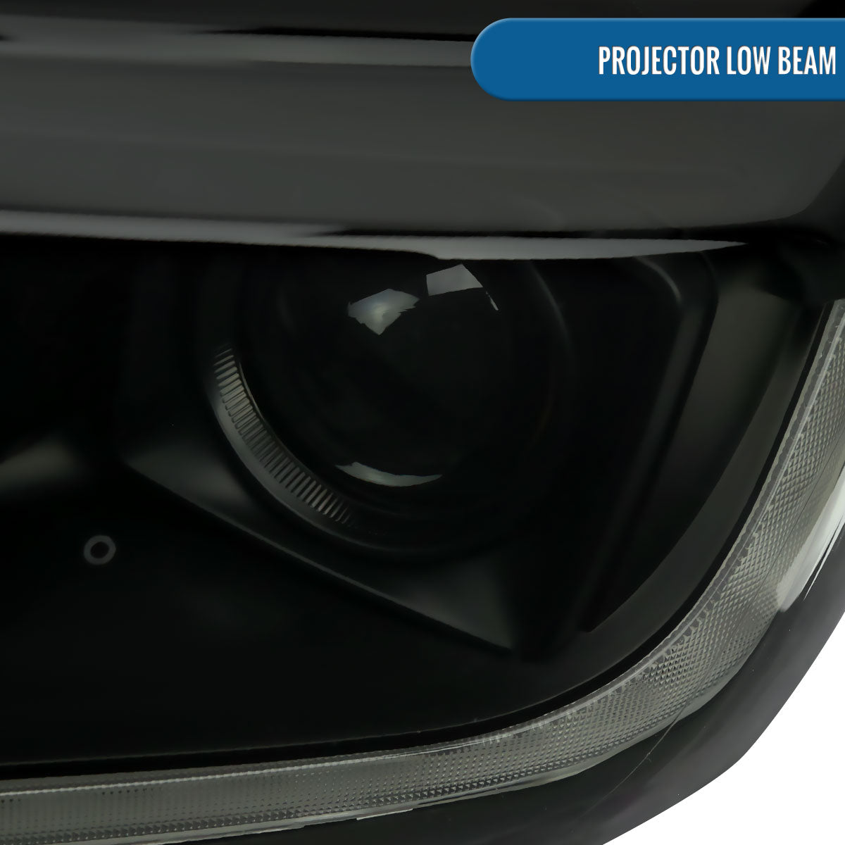 Ronnin - Fits 2019-2023 Ford Ranger XL XLT Pickup Truck Halogen Projector Headlights LED Switchback Sequential Signal + Animated Startup Effect Parking Assembly Pair | Black Smoke