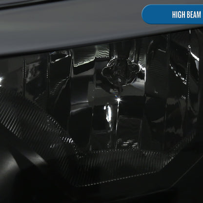 Ronnin - Fits 2019-2023 Ford Ranger XL XLT Pickup Truck Halogen Projector Headlights LED Switchback Sequential Signal + Animated Startup Effect Parking Assembly Pair | Black Smoke