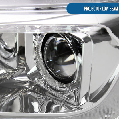 Ronnin - Fits 2019-2023 Ford Ranger XL XLT Pickup Truck Halogen Projector Headlights LED Switchback Sequential Signal + Animated Startup Effect Parking Assembly Pair | Chrome