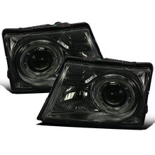 Ronnin - Fits 1998-2000 Ford Ranger LED Halo Rims Projector Headlights Head Lamps Replacement Pair | Smoke