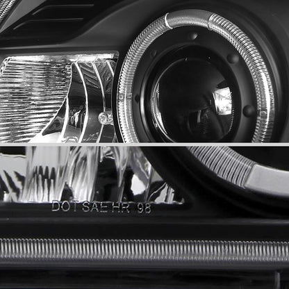 Ronnin - Fits 1998-2000 Ford Ranger LED Halo Rims Projector Headlights Head Lamps Replacement Pair | Black