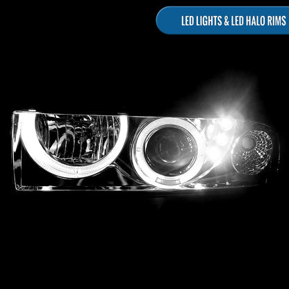 1998-2004 Chevy S10 Blazer  Replacement Projector Headlights Assembly Pair | Chrome