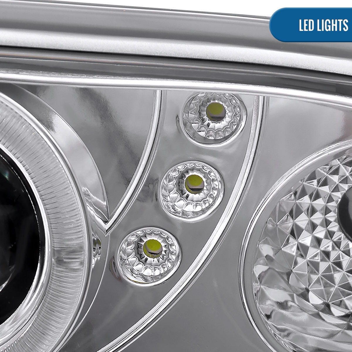 1998-2004 Chevy S10 Blazer  Replacement Projector Headlights Assembly Pair | Chrome