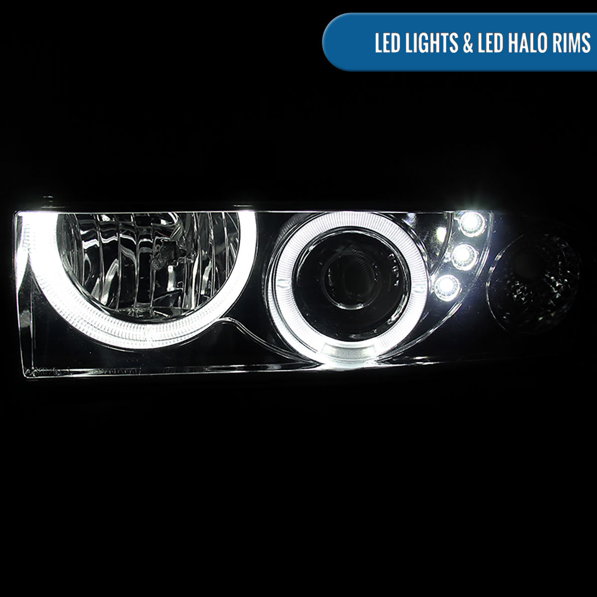 1998-2004 Chevy S10 Blazer  Replacement Projector Headlights Assembly Pair | Smoke