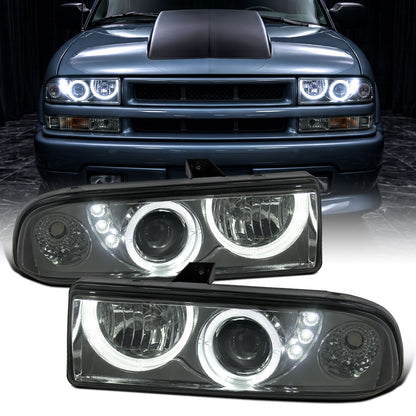 1998-2004 Chevy S10 Blazer  Replacement Projector Headlights Assembly Pair | Smoke