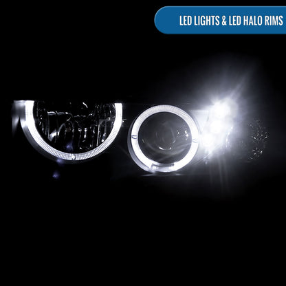 1998-2004 Chevy S10 Blazer  Replacement Projector Headlights Assembly Pair | Black