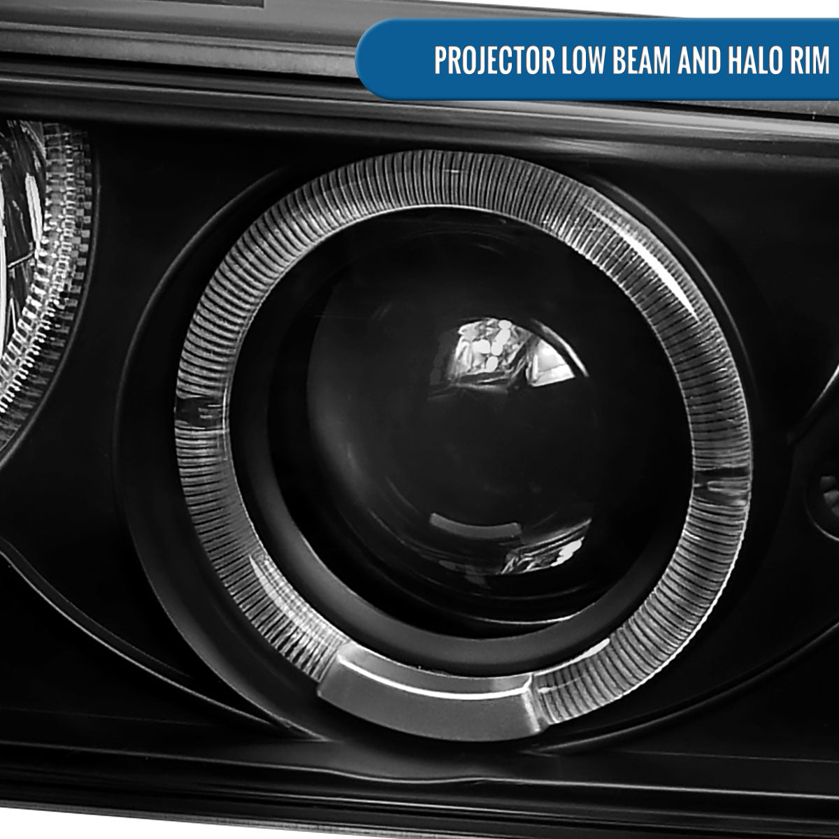 1998-2004 Chevy S10 Blazer  Replacement Projector Headlights Assembly Pair | Black