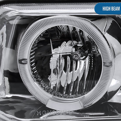 Ronnin - Fits 1999-2006 Silverado Suburban Tahoe Upgraded LED Dual Halo Rims Running Lights Projector Headlights Assembly Pair | Chrome