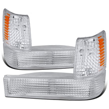 Ronnin - Fits 1993-1996 Jeep Grand Cherokee Factory Replacement Bumper Turn Signals Lights + Corner Parking Lamps Assembly Pair | Chrome