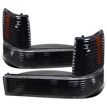 Ronnin - Fits 1993-1996 Jeep Grand Cherokee Factory Replacement Bumper Turn Signals Lights + Corner Parking Lamps Assembly Pair | Black