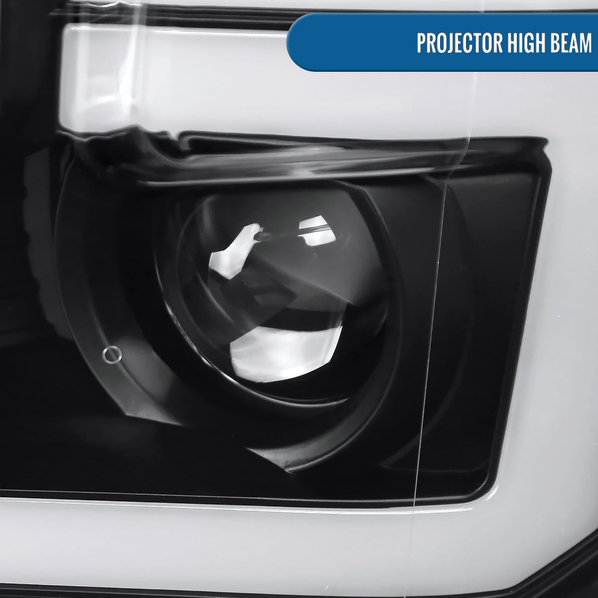 Ronnin - Fits 2015-2017 Ford F150 Amber DRL Halogen Dual Projector Headlights LED Switchback Sequential Turn Signals With 2 Lighting Patterns Assembly Pair | Black