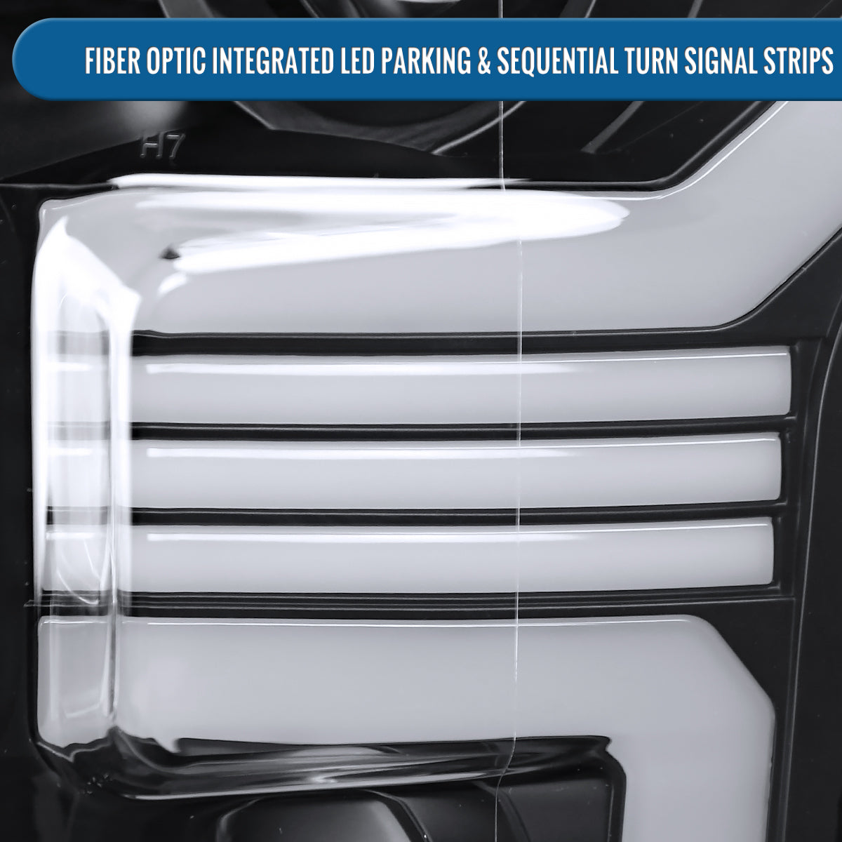 Ronnin - Fits 2015-2017 Ford F150 Amber DRL Halogen Dual Projector Headlights LED Switchback Sequential Turn Signals With 2 Lighting Patterns Assembly Pair | Black