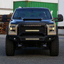 Ronnin - Fits 2015-2017 Ford F150 Amber DRL Halogen Dual Projector Headlights LED Switchback Sequential Turn Signals With 2 Lighting Patterns Assembly Pair | Black