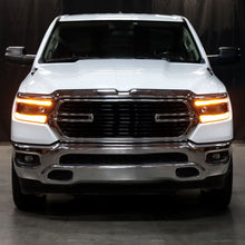 Ronnin - Fits 2019-2024 Ram 1500 Amber DRL Halogen Dual Projector Headlights LED Switchback Sequential Signal + Animated Startup Effect Assembly Pair | Black