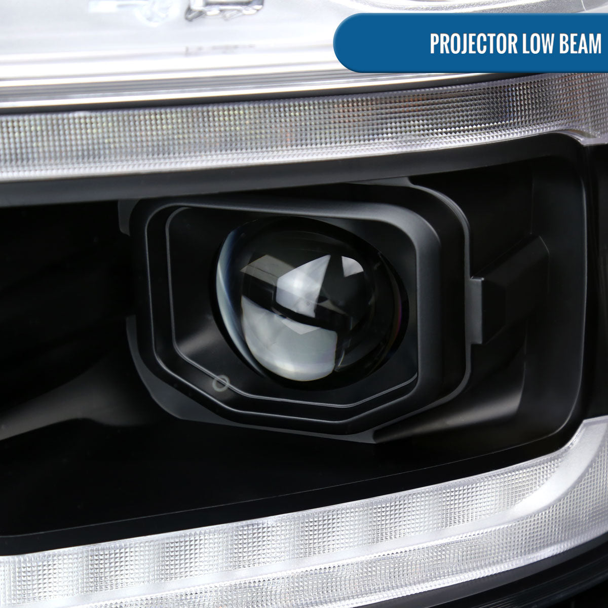 Ronnin - Fits 2019-2024 Ram 1500 Amber DRL Halogen Dual Projector Headlights LED Switchback Sequential Signal + Animated Startup Effect Assembly Pair | Black