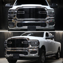 Ronnin - Fits 2019-2024 Ram 2500 3500 Amber DRL Halogen Dual Projector Headlights LED Switchback Sequential Signal + Animated Startup Assembly Pair | Black