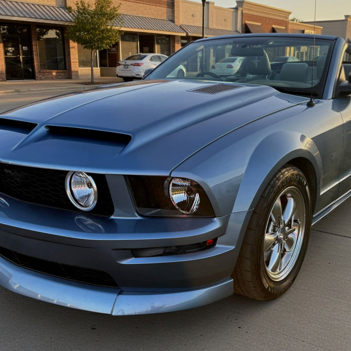 Ronnin - Se adapta a 2005-2009 Ford Mustang, par de luces direccionales delanteras de repuesto para parachoques | Negro