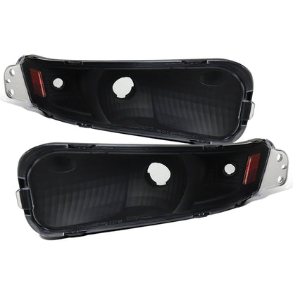 Ronnin - Se adapta a 2005-2009 Ford Mustang, par de luces direccionales delanteras de repuesto para parachoques | Negro