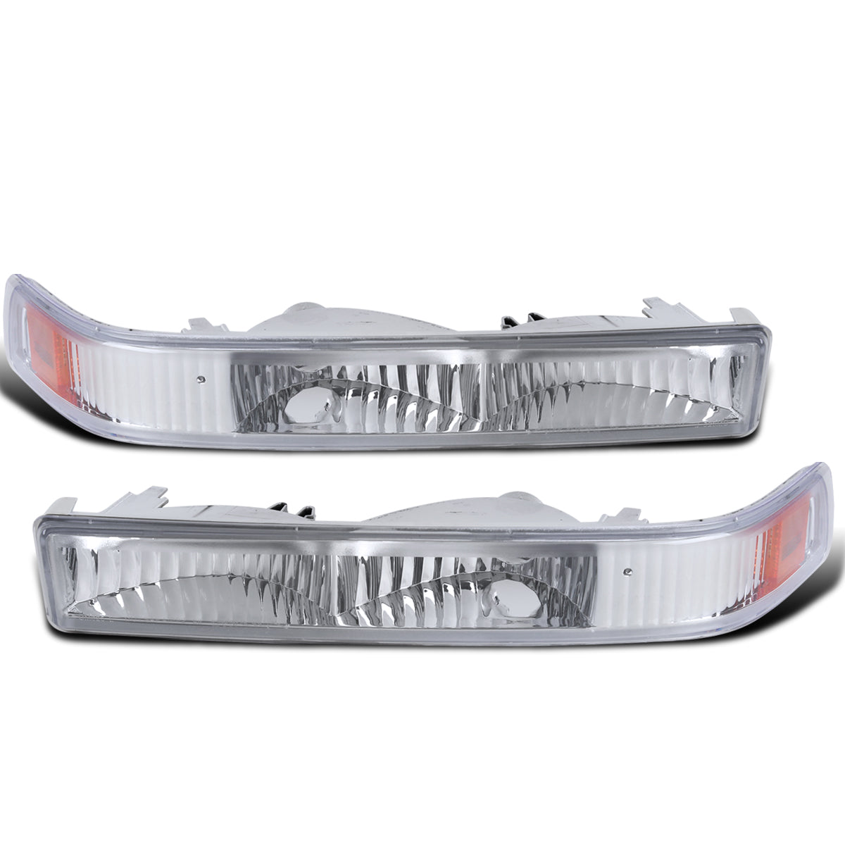 Ronnin - Fits 1998-2004 Chevy GMC Sonoma S10 Pickup 1998-2005 Blazer Factory Replacement Front Bumper Lights Assembly Pair | Chrome