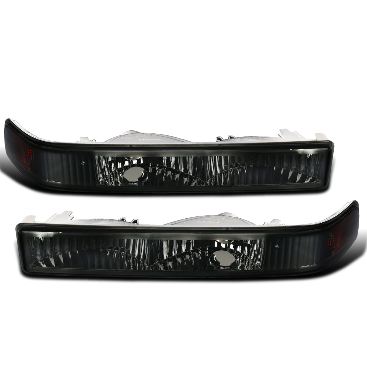 Ronnin - Fits 1998-2004 Chevy GMC Sonoma S10 Pickup 1998-2005 Blazer Factory Replacement Front Bumper Lights Assembly Pair | Smoke