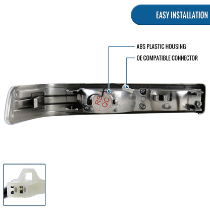 Ronnin - Se adapta a Chevy GMC Sonoma S10 Pickup 1998-2004 Blazer 1998-2005 Par de luces LED de parachoques de repuesto mejoradas | Ahumado