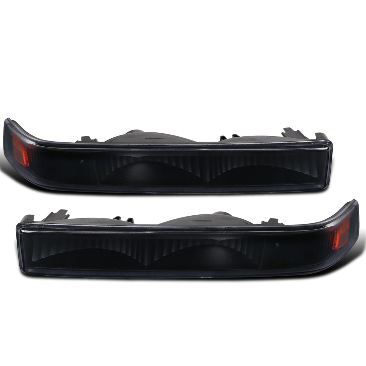 Ronnin - Fits 1998-2004 Chevy GMC Sonoma S10 Pickup 1998-2005 Blazer Factory Replacement Front Bumper Lights Assembly Pair | Black