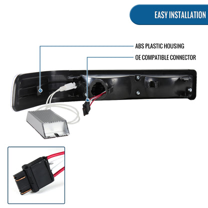 1998-2004 Chevy GMC Sonoma S10 Pickup 1998-2005 Blazer Upgrade Replacement LED Bumper Lights Assembly Pair | Black