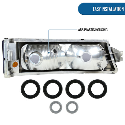 Ronnin - Compatible con Chevy Silverado/Avalanche 2003-2006 | Par de luces de estacionamiento con direccionales para defensa de repuesto | Cromado