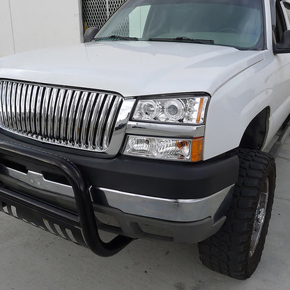 Ronnin - Compatible con Chevy Silverado/Avalanche 2003-2006 | Par de luces de estacionamiento con direccionales para defensa de repuesto | Cromado