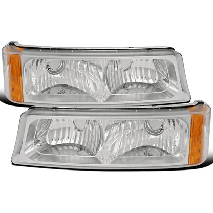 Ronnin - Compatible con Chevy Silverado/Avalanche 2003-2006 | Par de luces de estacionamiento con direccionales para defensa de repuesto | Cromado