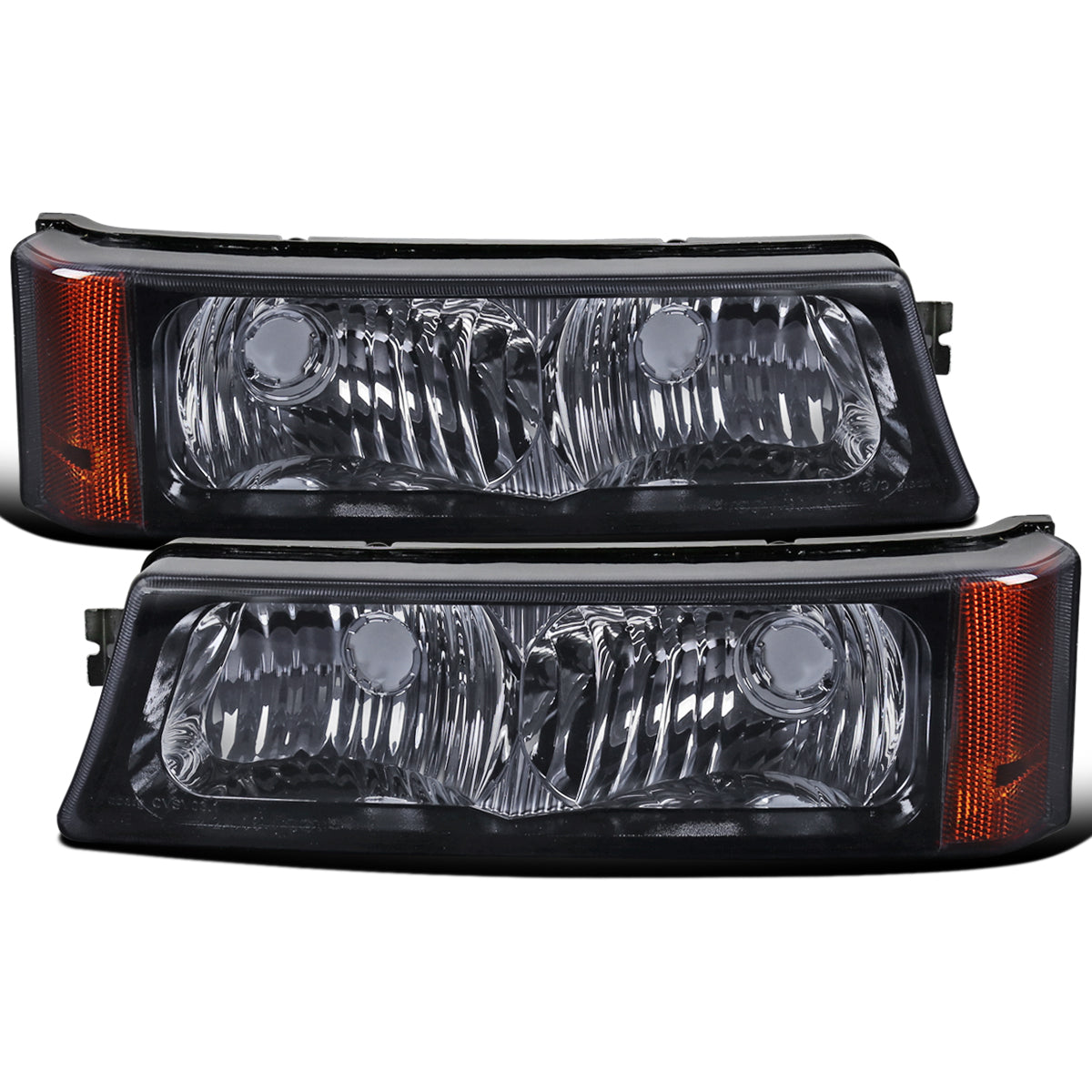 Ronnin - Compatible con Chevy Silverado/Avalanche 2003-2006 Par de luces direccionales de estacionamiento para parachoques de repuesto | Negro Ahumado